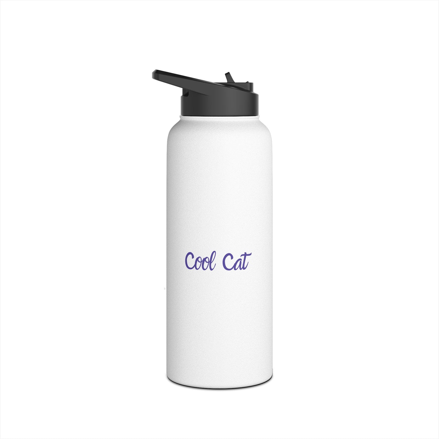 Stainless Water Bottle — Cute Cat Wizard Design, "Cat Magic"