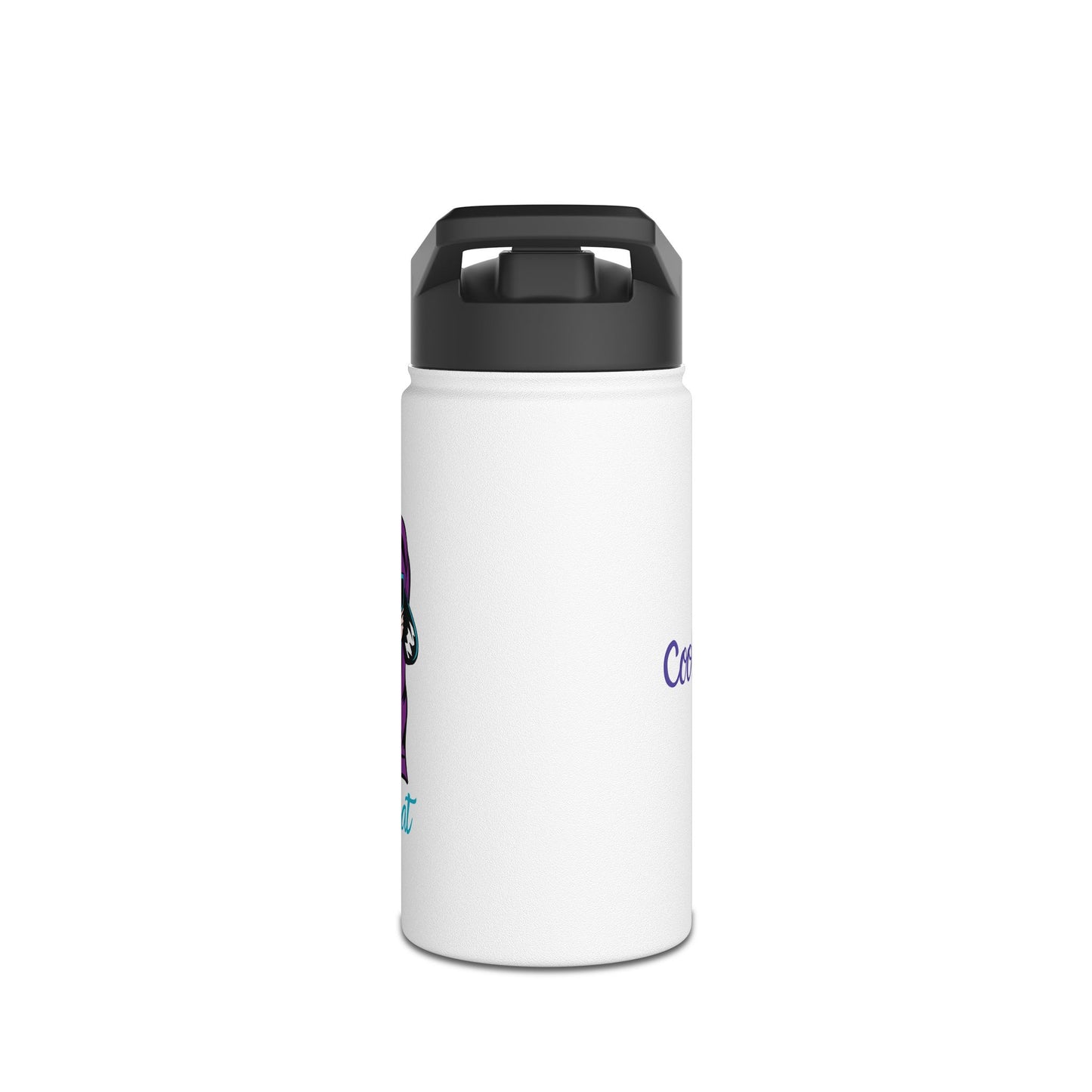 Stainless Water Bottle — Cute Cat Wizard Design, "Cat Magic"