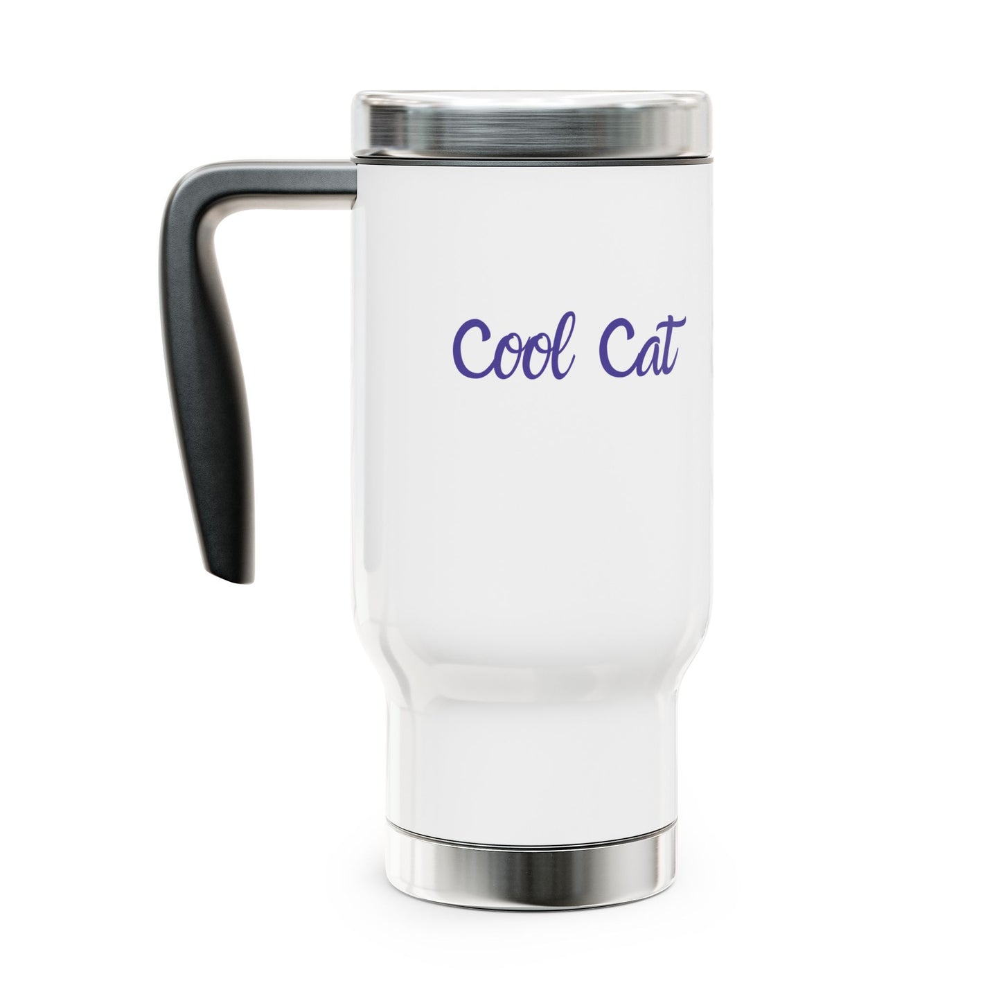 Cool Cat Travel Mug – 14oz Stainless Steel Insulated Tumbler with Handle