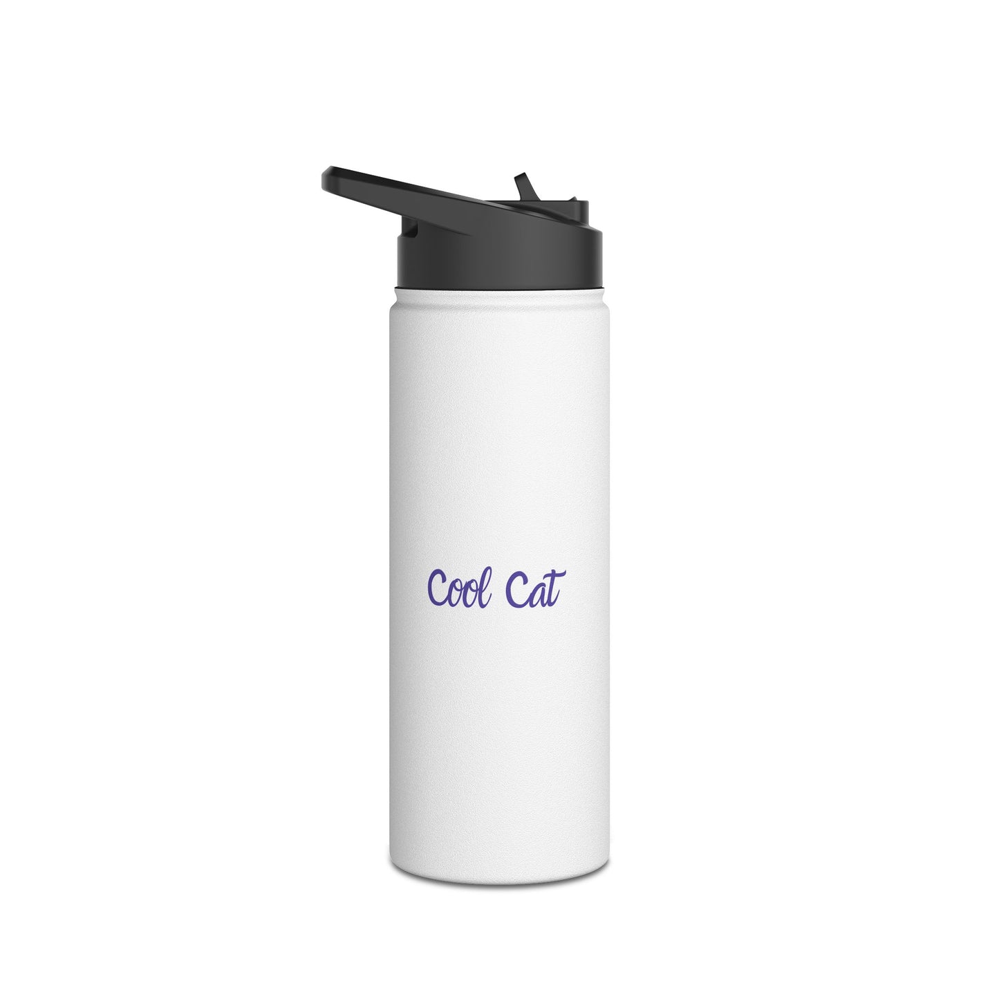 Stainless Water Bottle — Cute Cat Wizard Design, "Cat Magic"