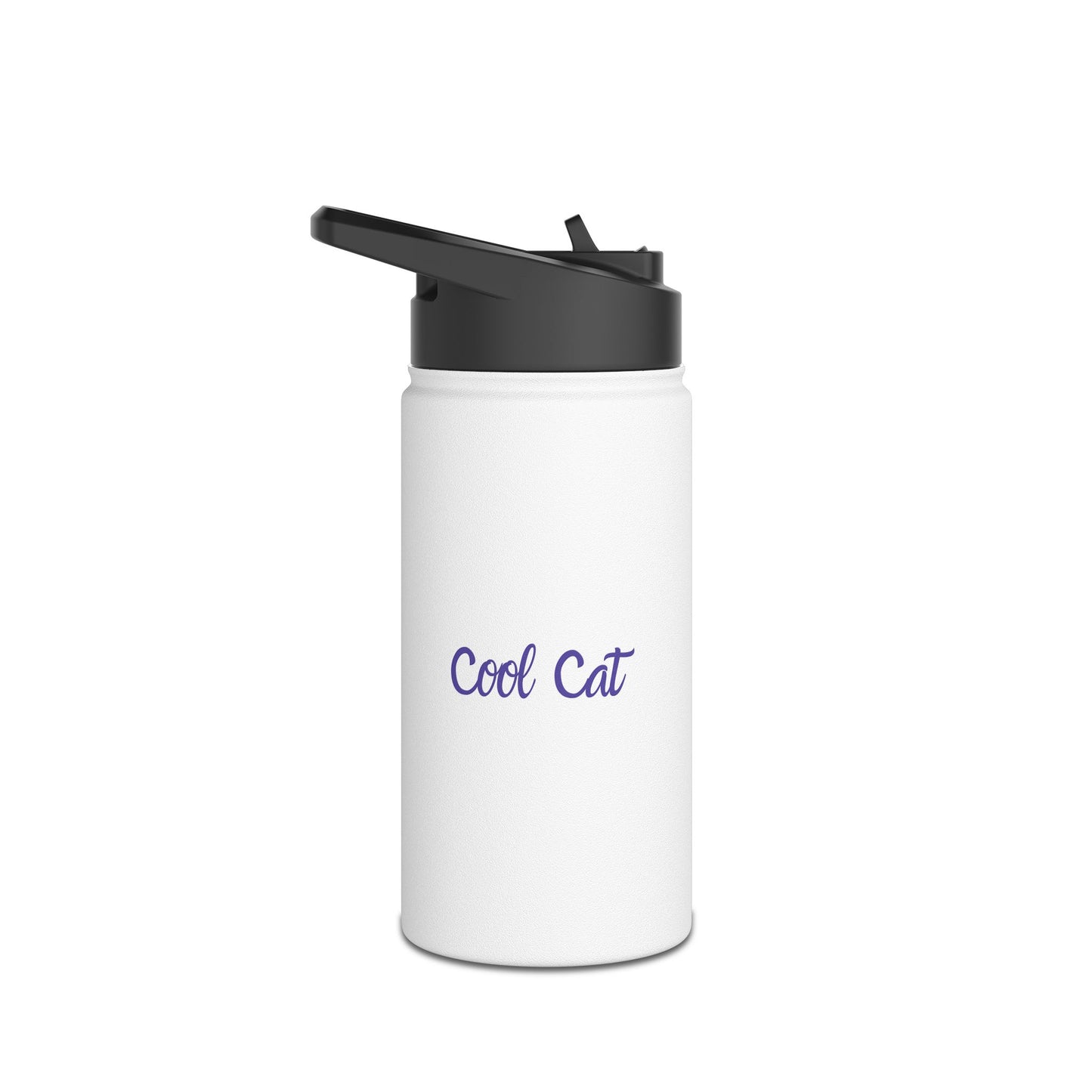 Stainless Water Bottle — Cute Cat Wizard Design, "Cat Magic"
